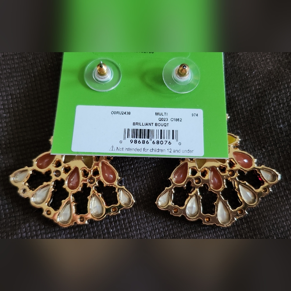 Kate Spade BRILLIANT BOUQUET Statement Earrings $128 NWT & SACHET - Picture 3 of 3